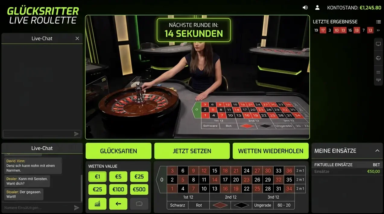 Live Casino — Auswahl bei Vox